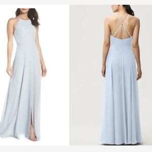 Jenny Yoo Collection Kayla A-Line Halter Gown; Whisper Blue